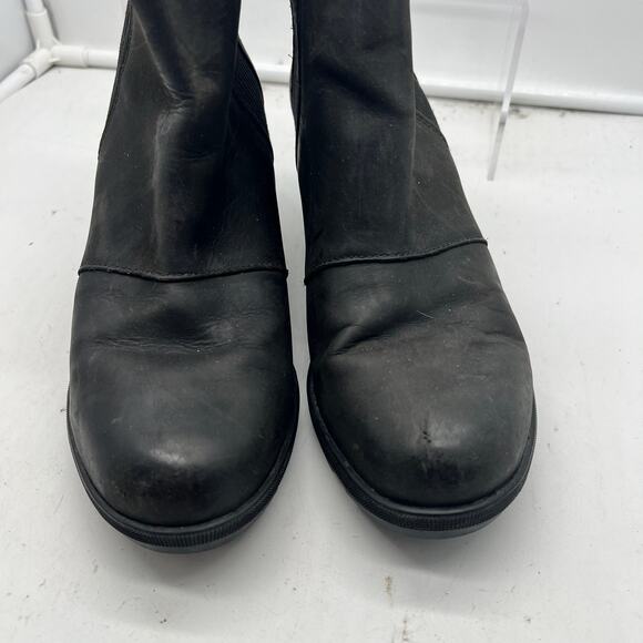 SOREL Joan of Arctic Wedge Chelsea Black Booties Womens 8 Slip On - Picture 3 of 8